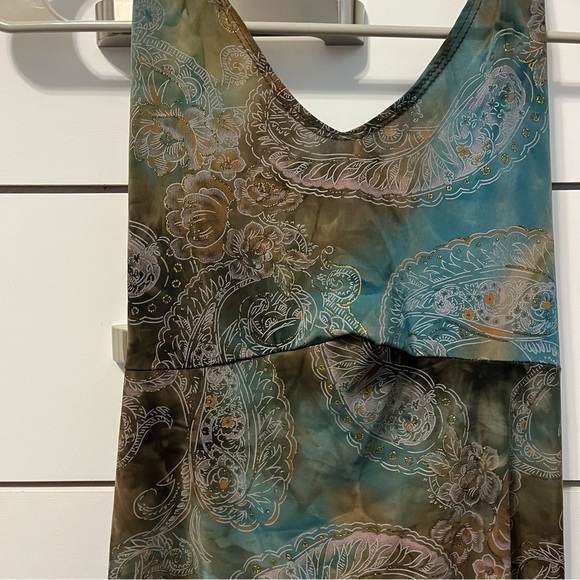 Y2K Blue & Brown Pattern Halter Tank - Picture 5 of 5